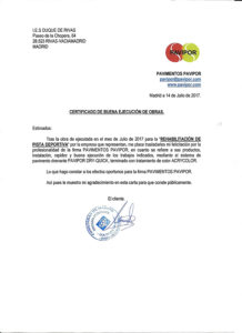 Certificado buena ejecución de obra de hormigón poroso - Rivas-Vaciamadrid