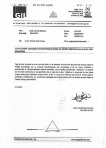 Certificado buena ejecución de obra - Zaragoza