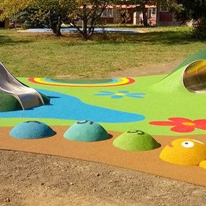 Pavimento de caucho EPDM - Parque infantil 3D